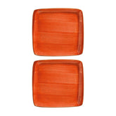 Bonna China Sienna 8.5" x 8"  Square Terracotta Porcelain Plate (Set of 2)